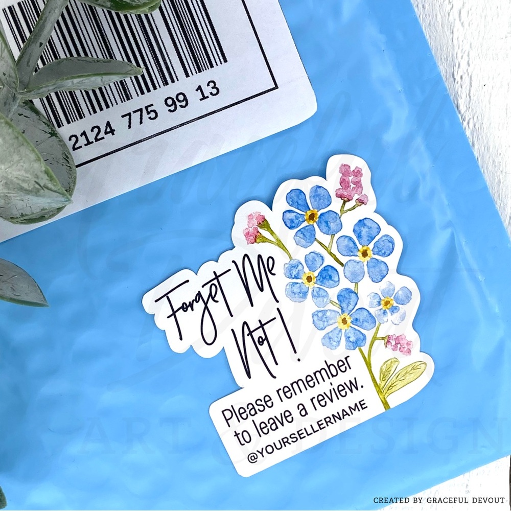 Forget Me Not! -  2" (inches) (48ct.) Stickers - Picture 4 of 8